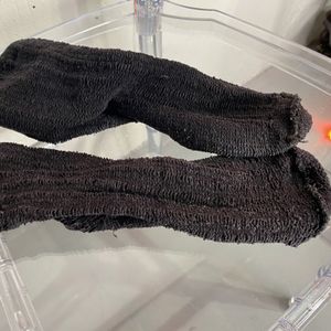 Scruffy black socks