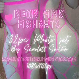 Neon Pink Fishnets 32 pc Photo set