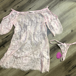 Pink Lace Nighty and Thong
