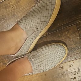 Well worn woven slip on shoes