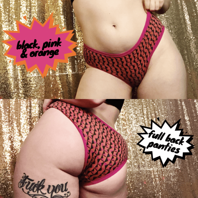 black pink and orange fullback panties