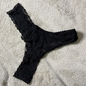 Lace black thong