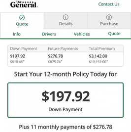 Vehicle Liability Insurance MONTHLY PREMIUM