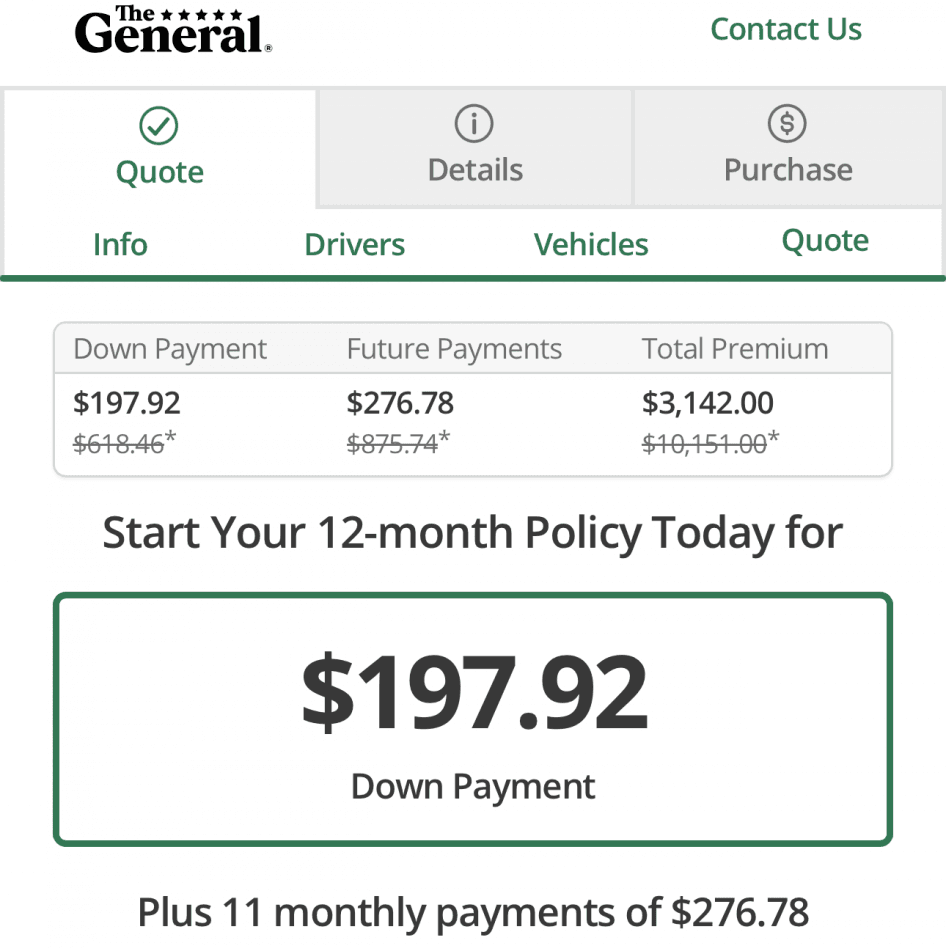 Vehicle Liability Insurance MONTHLY PREMIUM