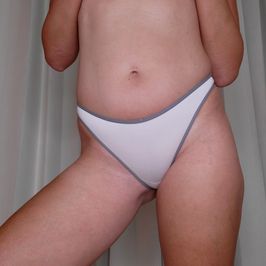 White And Grey Stretchy Thong