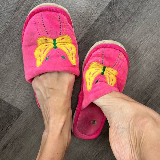 Heavily Worn and Dirty Womens Slippers