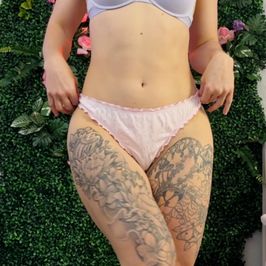 Frilly Pink Cotton Thong
