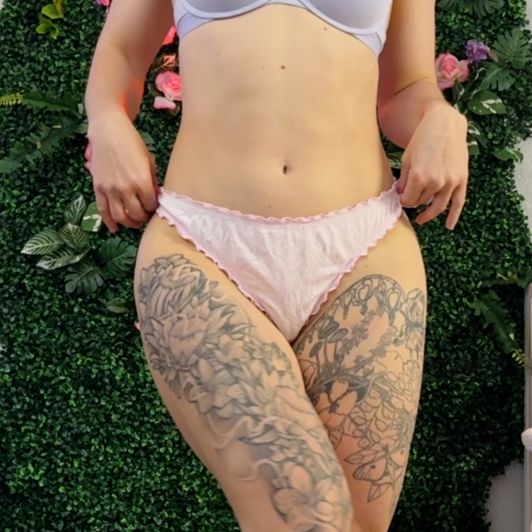Frilly Pink Cotton Thong