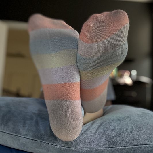 Dirty Striped Ankle Socks