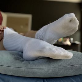 Worn and Dirty White Knee High Socks