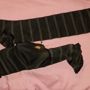 Knee high socks worn