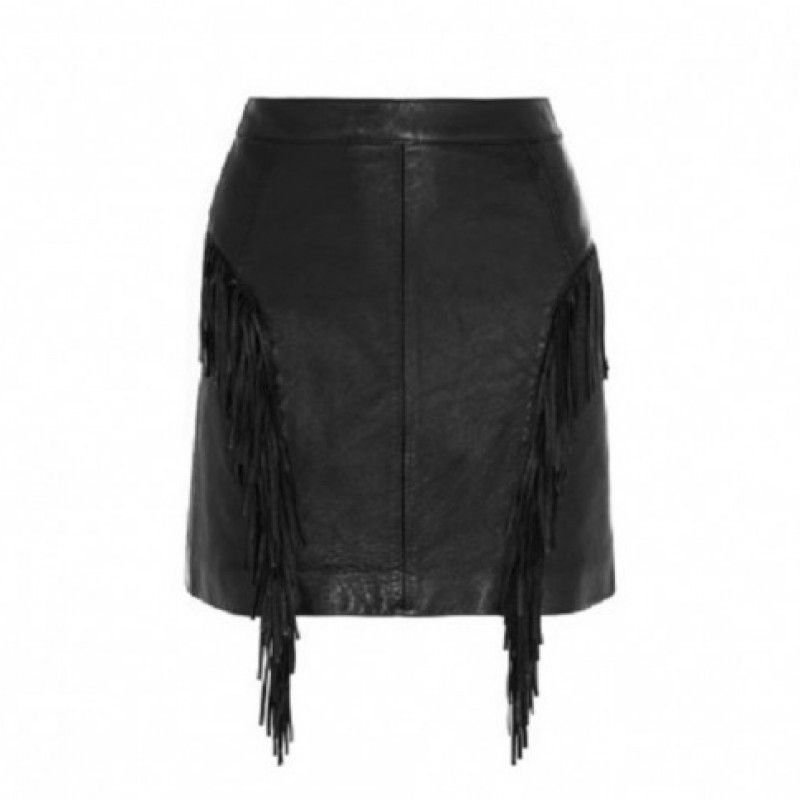 Leather mini skirt
