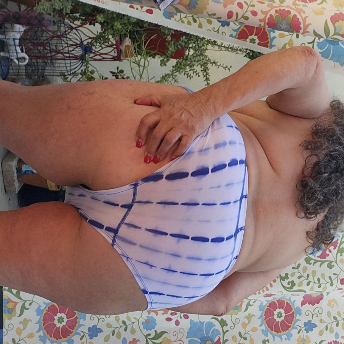 Blue and white panties