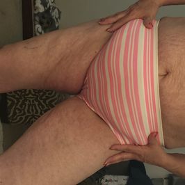 Hot pink and white stripe brief panties