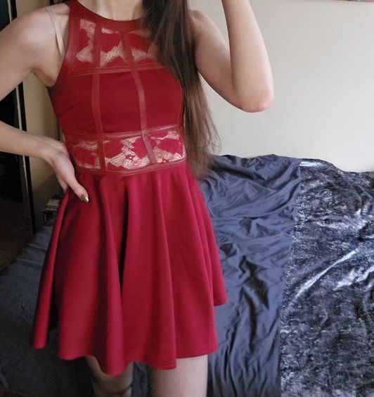Cute Red Flared Dress