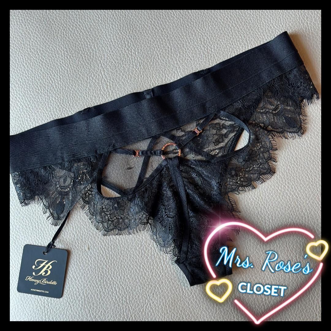 Premium Panty Belinda Black Honey Birdette NWT