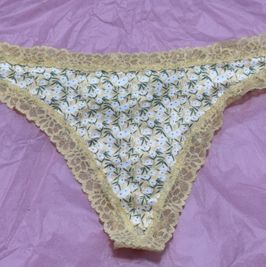 Yellow Thong with White Flowers
