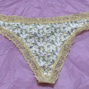 Yellow Thong with White Flowers