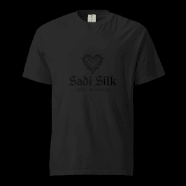 Black on black printed tee