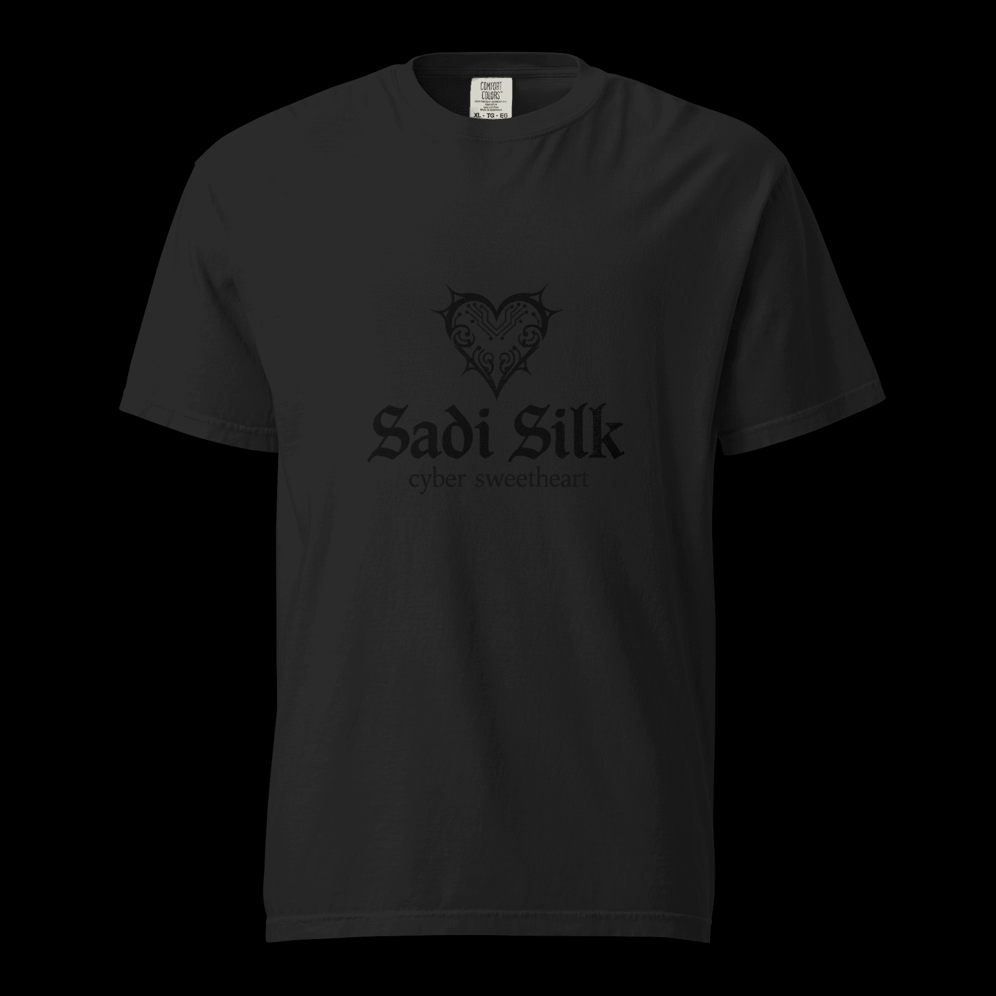 Black on black printed tee