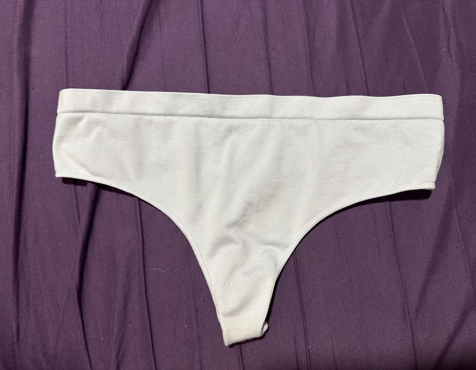 high waisted light grey thong