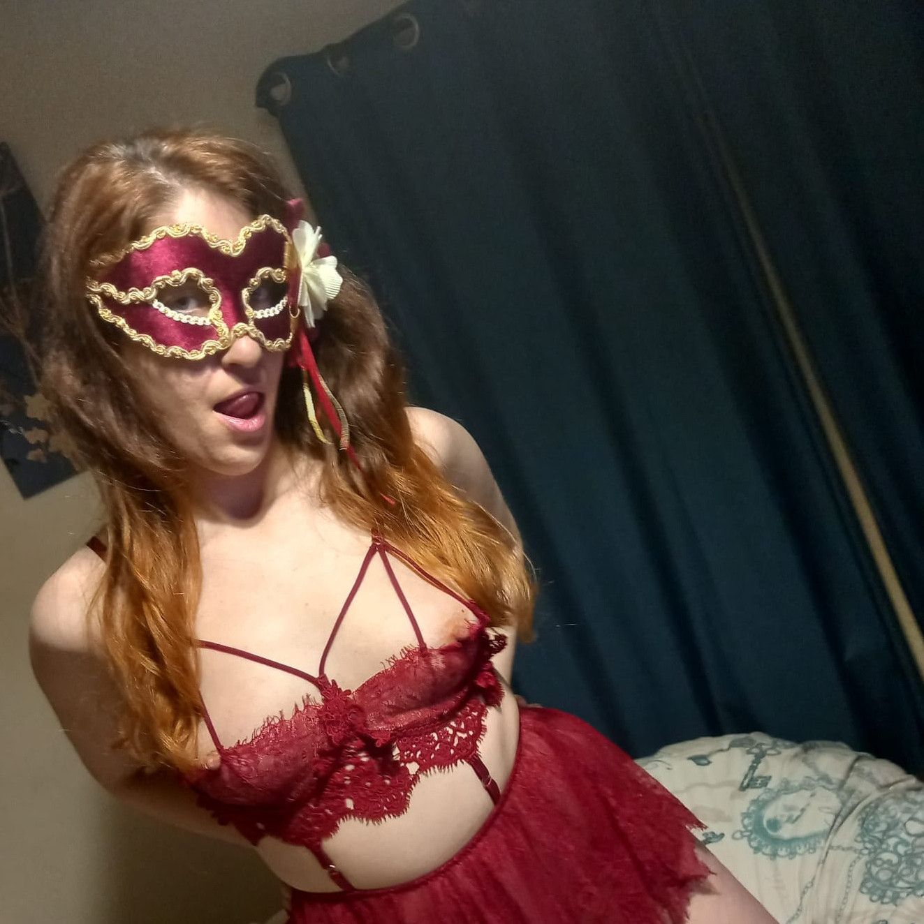 Red lace lingerie PIN UP ALBUM