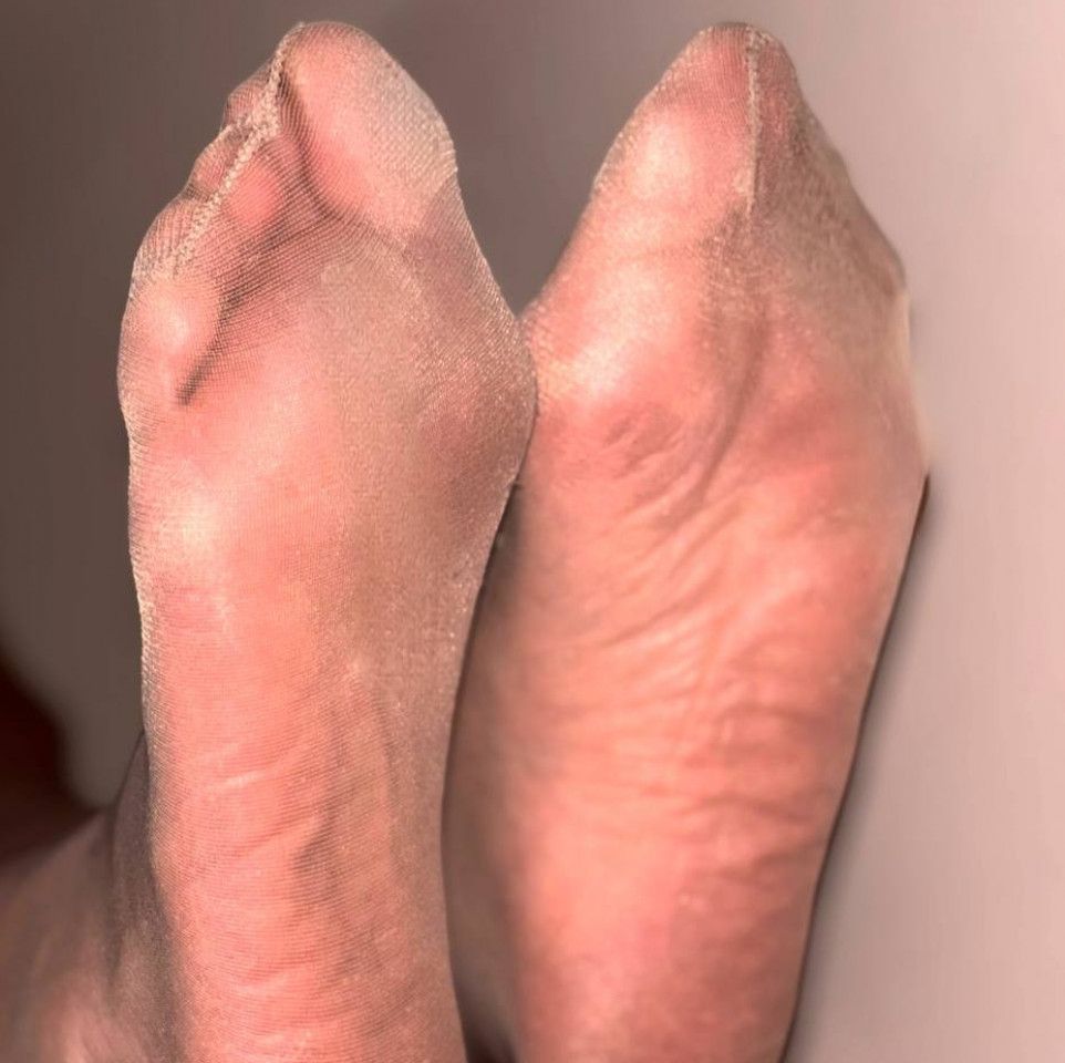 WORN NYLON TAN PANTYHOSE