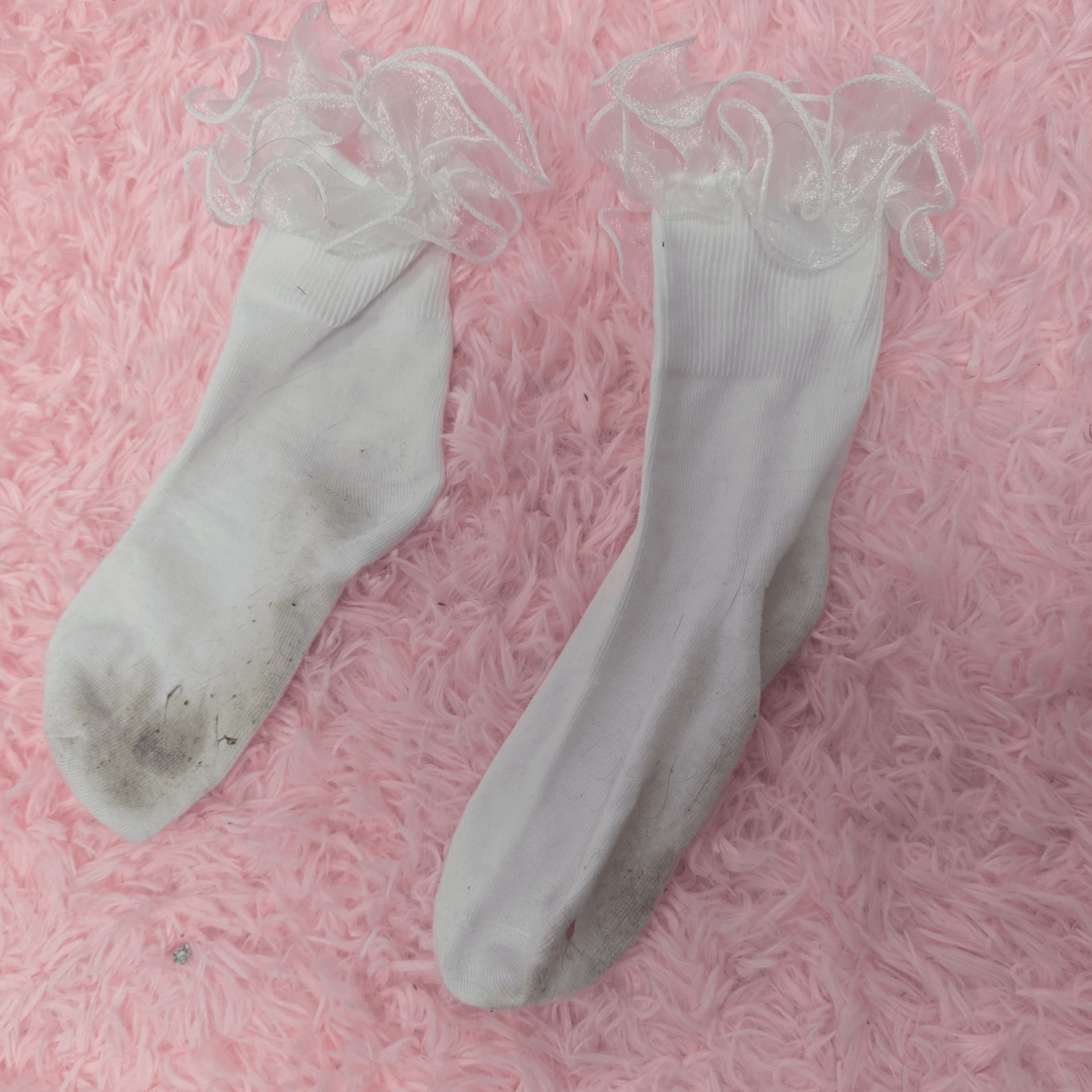 Frilly socks worn during a video