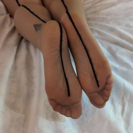 Worn Pantyhose with black seam