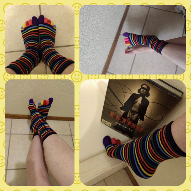 Black striped toe socks and video!