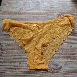 Yellow Lace Tanga Panties