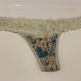 Worn Flower Lace Thong