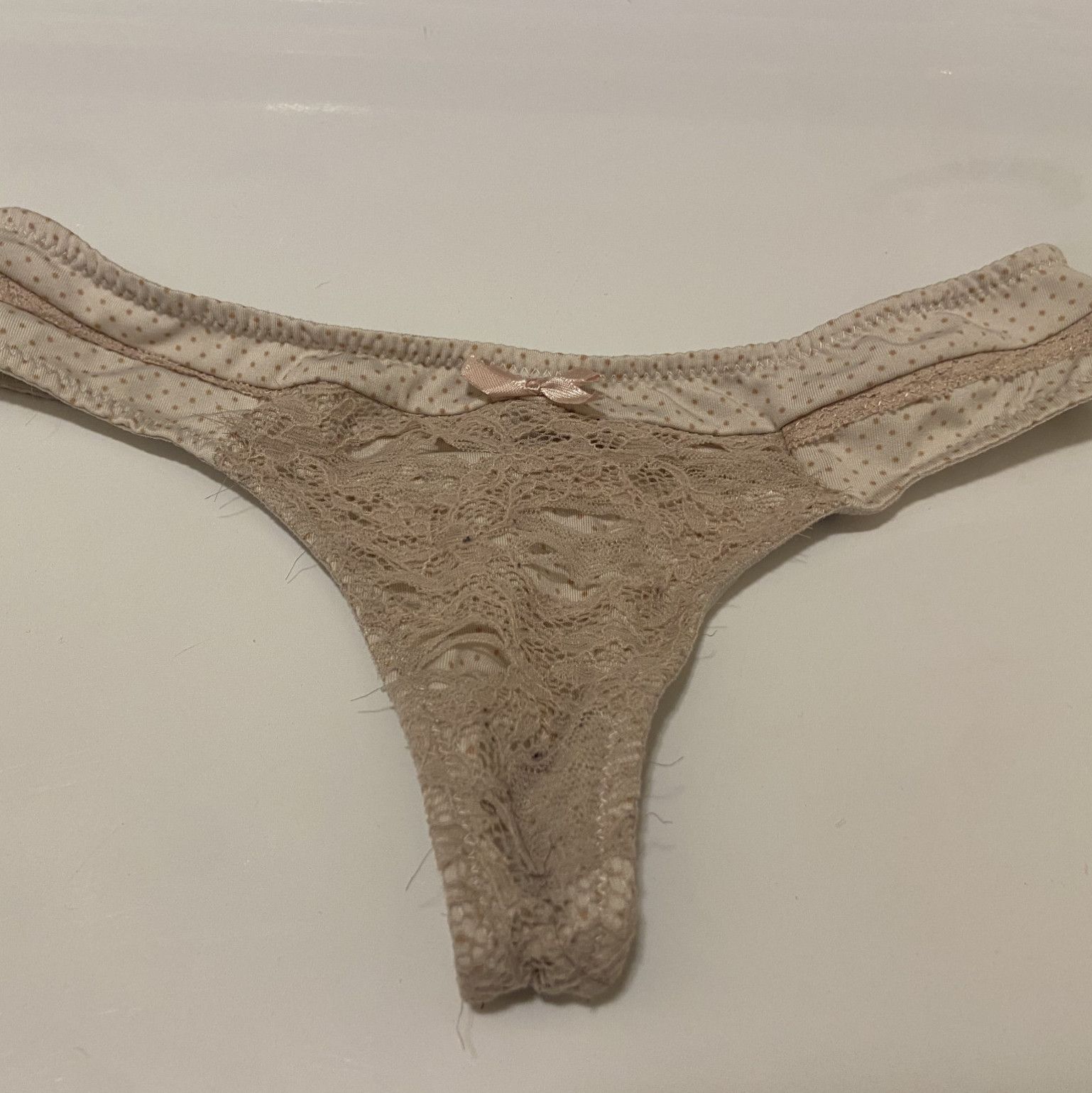 Tan Worn Smelly Thong
