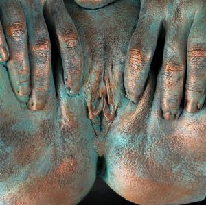 Stone lifecast art piece molded from my pussy