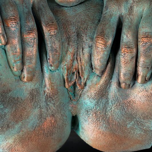 Stone lifecast art piece molded from my pussy