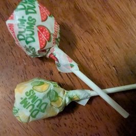 3 licked lollipops with video