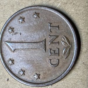 1976   Aruba Era 1 Cent  Authentic Dutch Caribbean coin