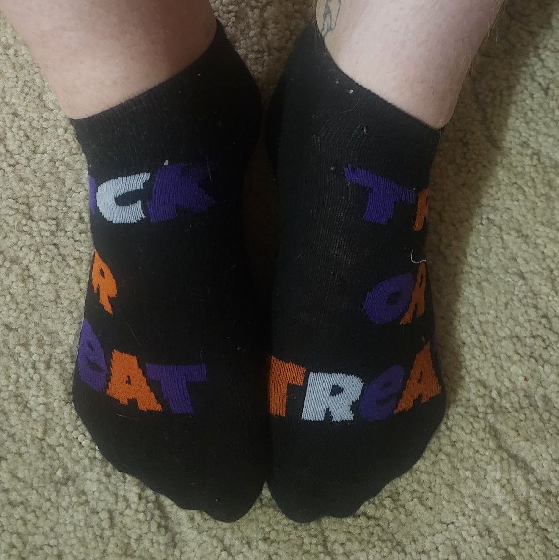 Well worn Halloween socks