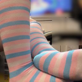 Pink and Blue Knee High Stockings