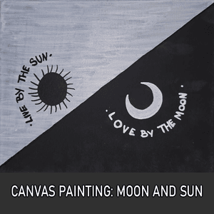 CANVAS PAINTING: MOON AND SUN