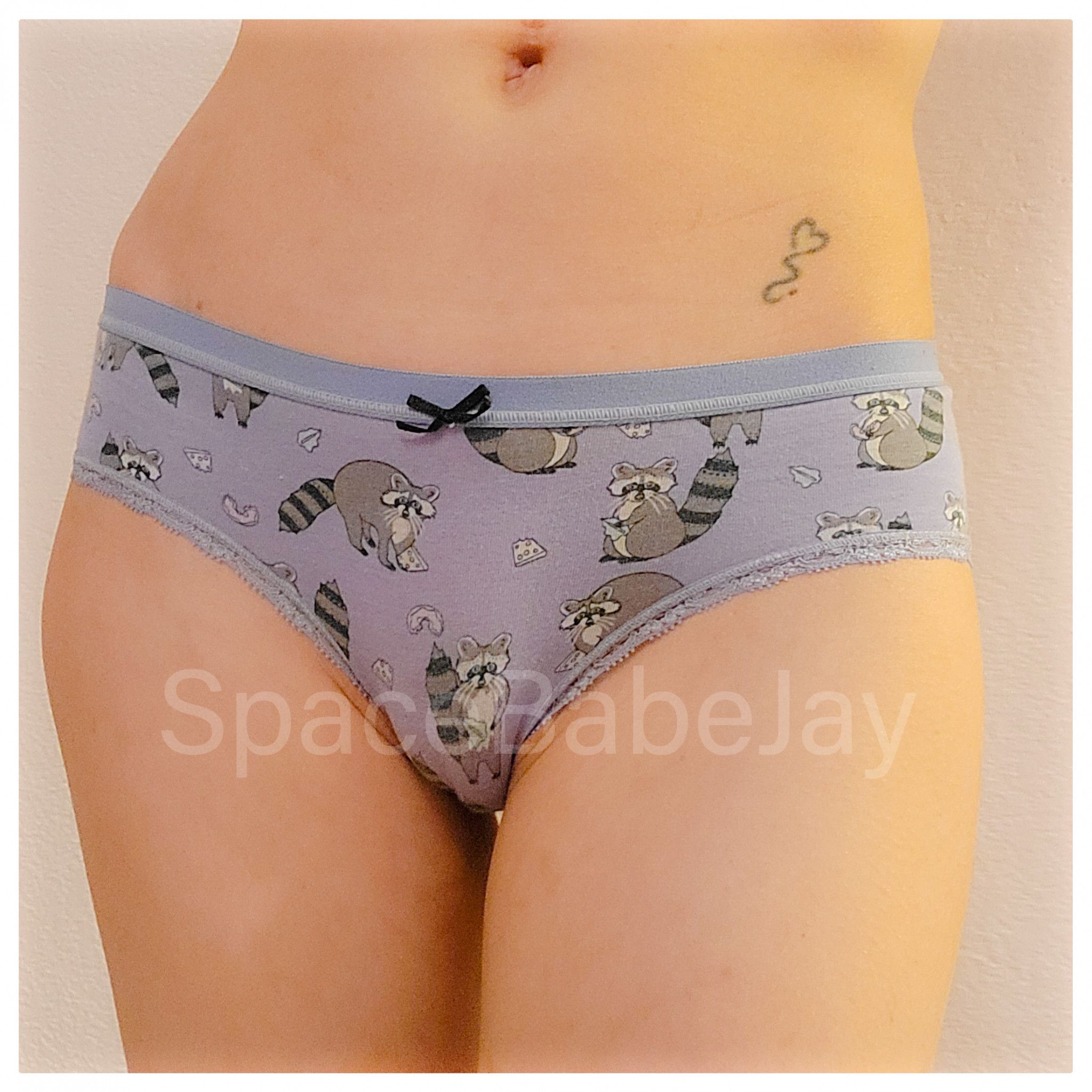 Lavender Raccoon Print Cotton Panties