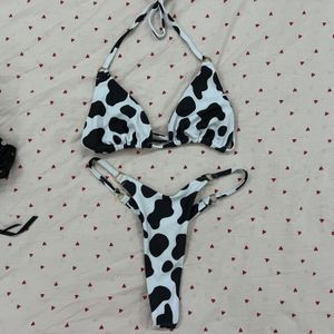 XS Cow Print Bikini Set