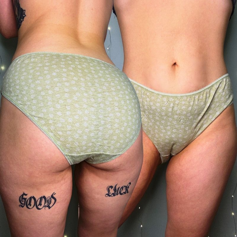 Full Back Cute Green Panties