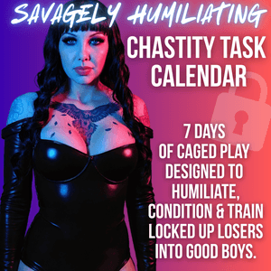 Humiliating Chastity Task Calendar Plus Affirmation Pic Set