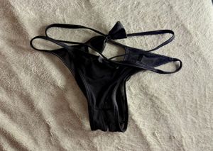 Black see thru CROTCHLESS bikini panties