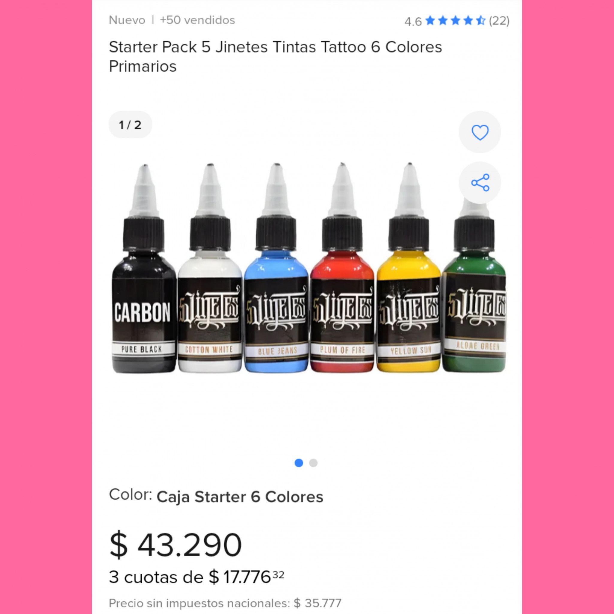 Tattoo ink set