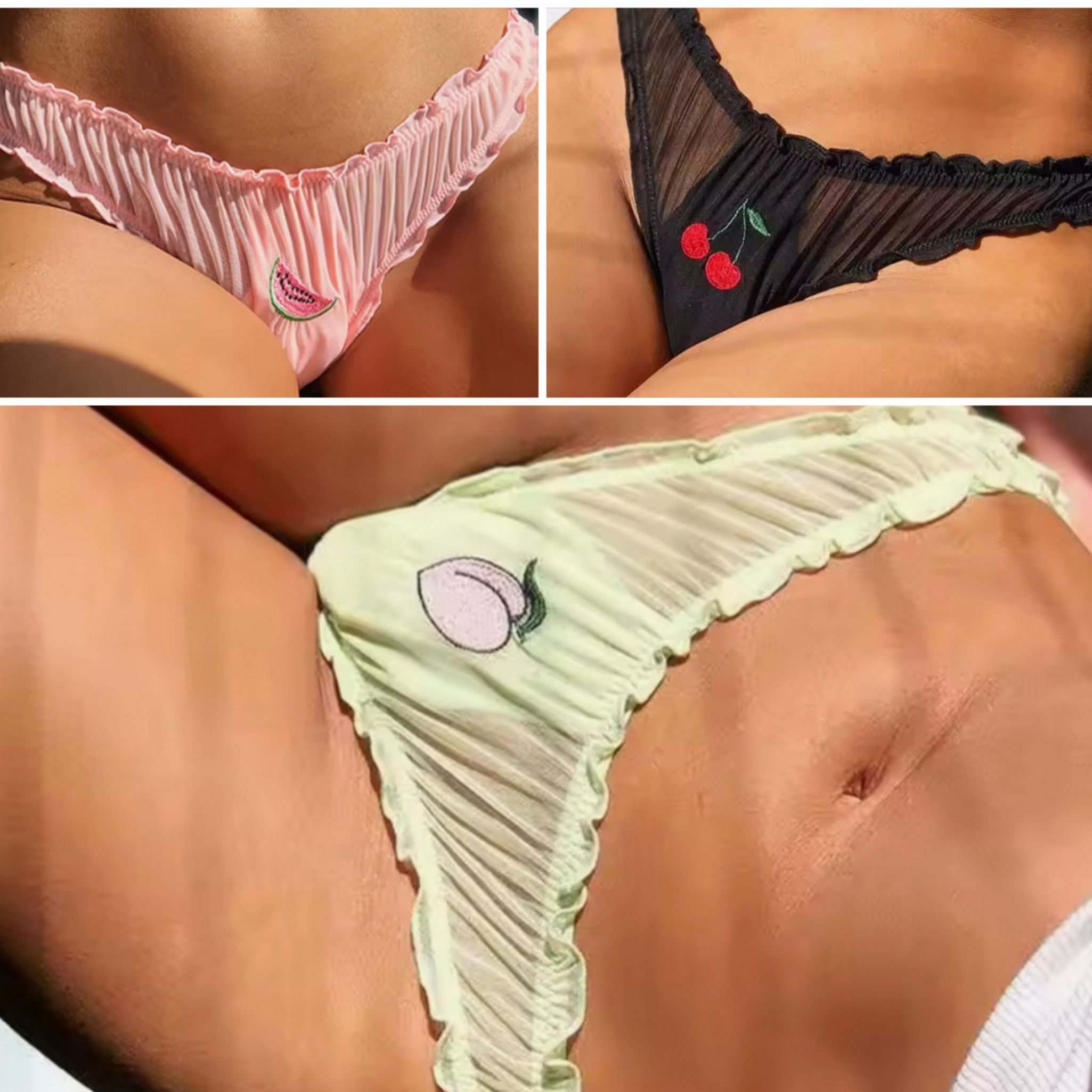 3  soft panties with pussy cream