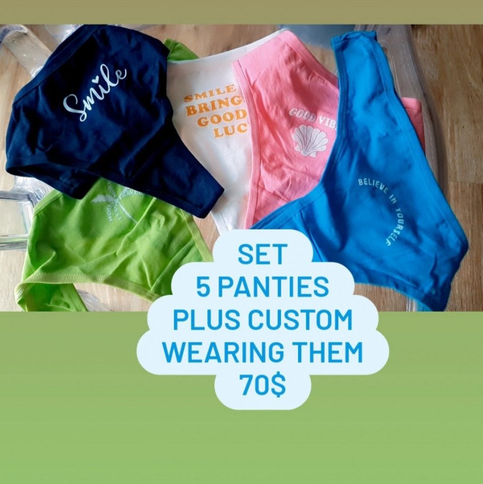 Set 5 panties plus custom wearing them