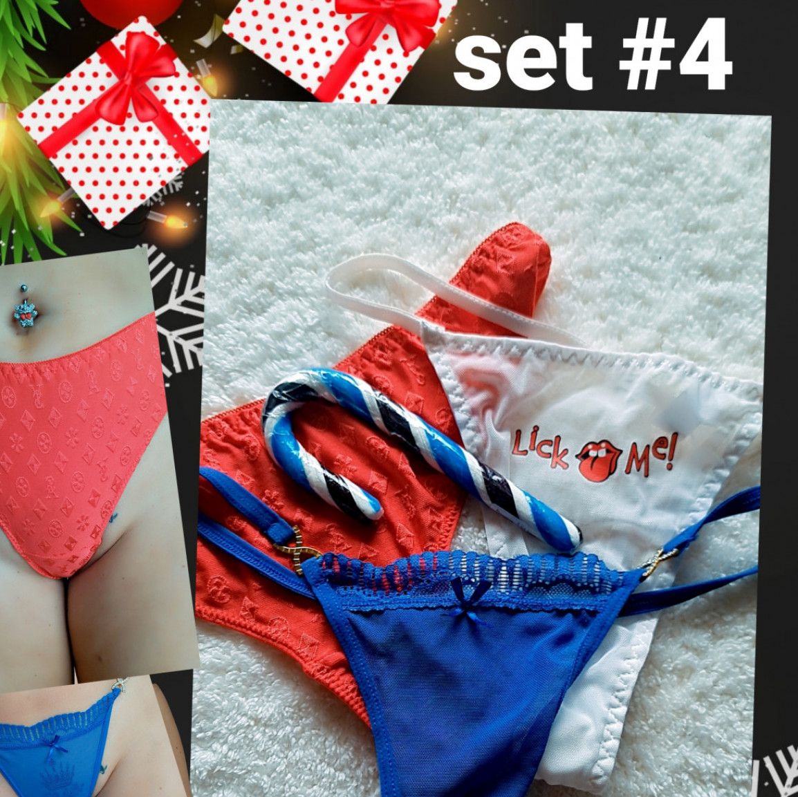 Set 4   panties  custom  card sweets