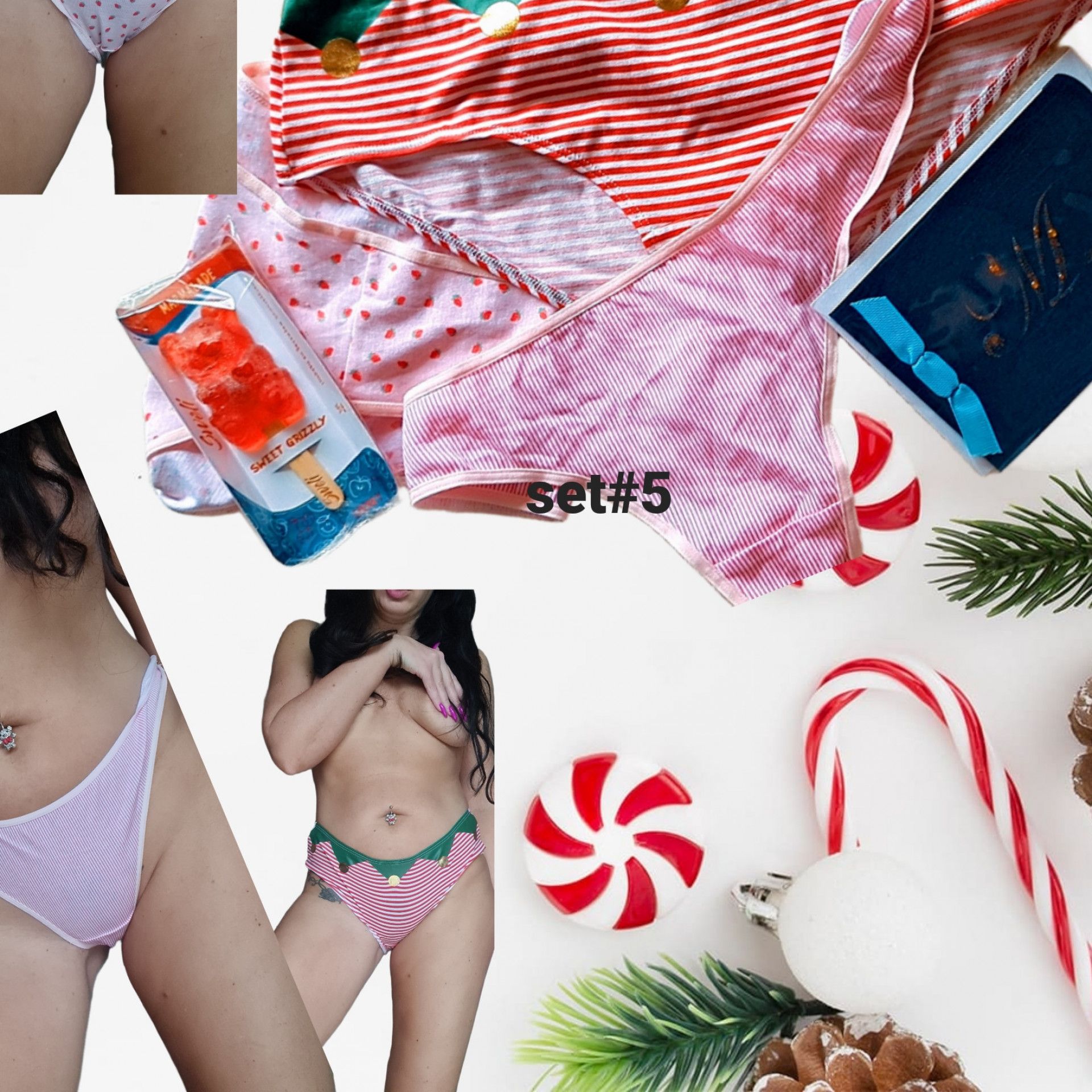 3 panties  custom card sweets